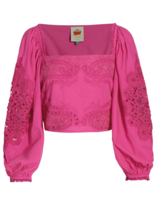 FARM Rio Tops - Farm Rio Pink Lace Top NWT